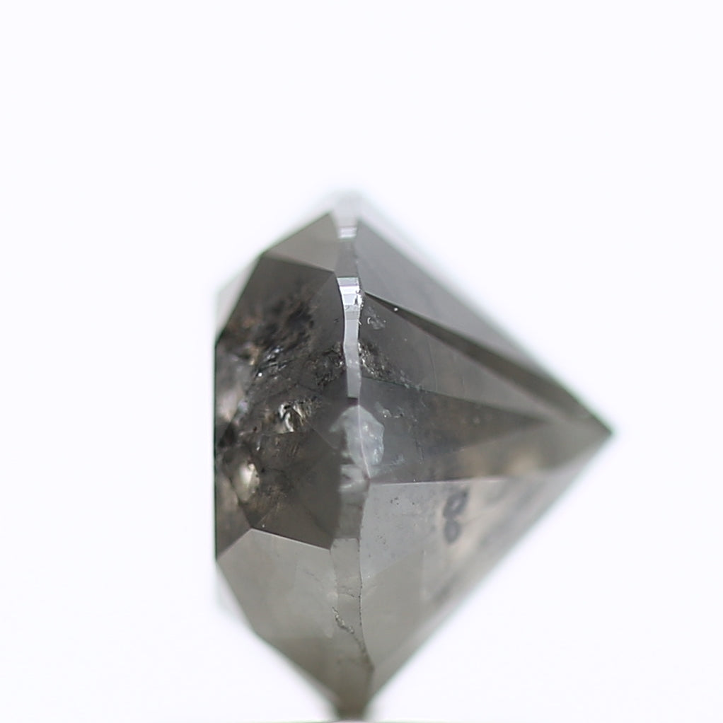 1.95 Carat Natural Round Salt Pepper For Fancy Grey Diamond Ring