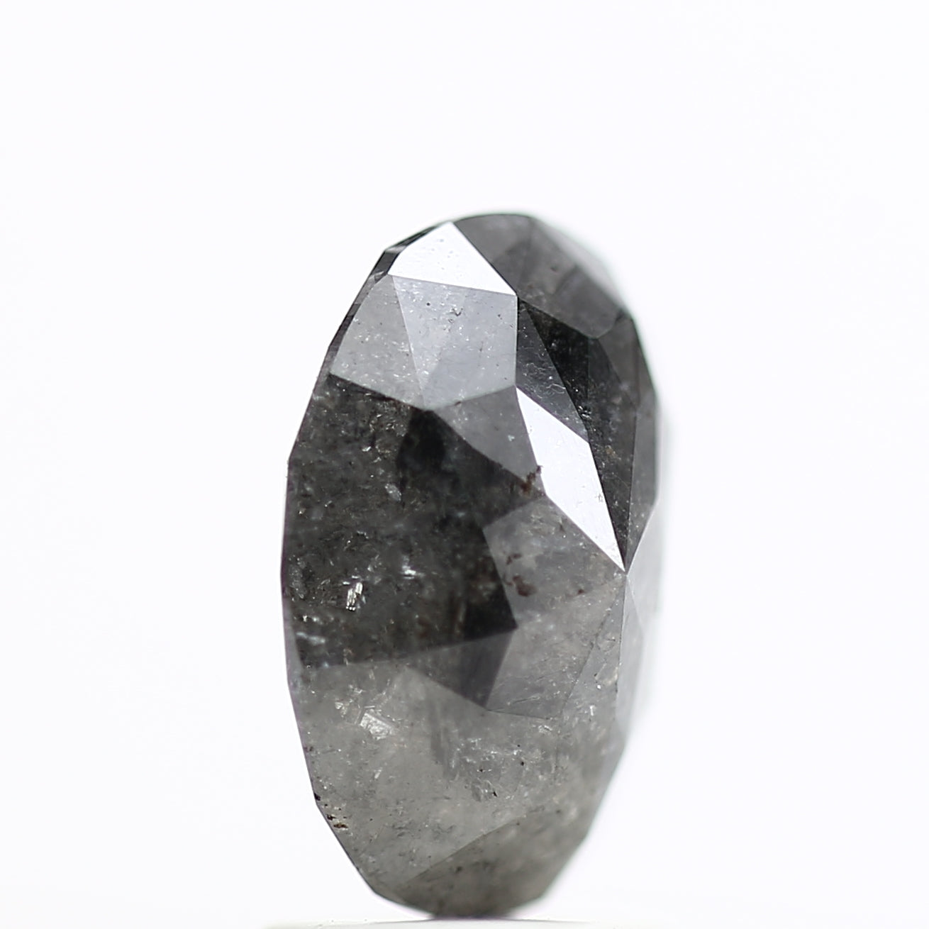 2.21 Carat Fancy Grey Salt and Pepper Oval Diamond 9.54 MM