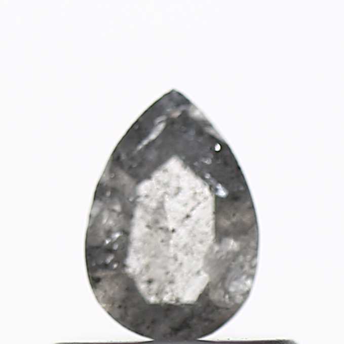 0.34 Carat Pear Rose Cut Gray Salt and Pepper Diamond SDM8686