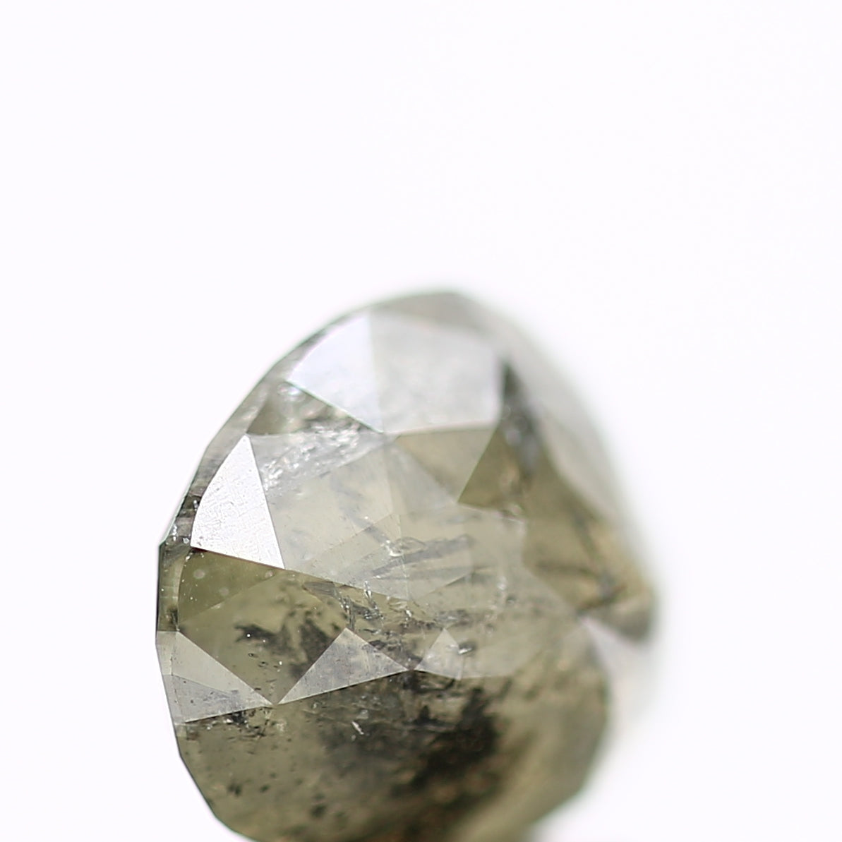 2.56 Carat Natural Green Gray Salt and Pepper Pear Diamond sd02