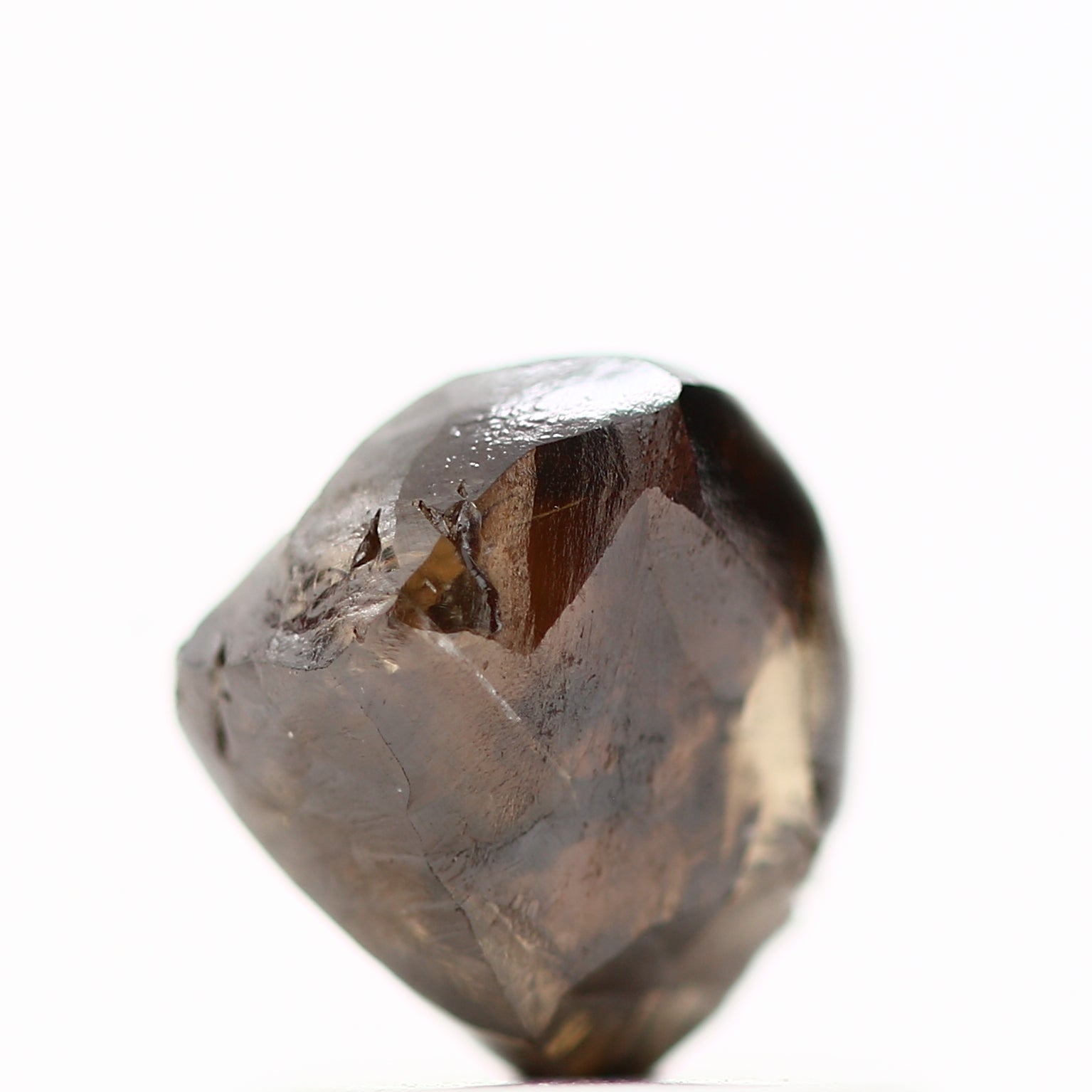 0.91 Carat Natural Chocolate Brown Octahedron Rough Diamond 6.15 MM - Blackdiamond