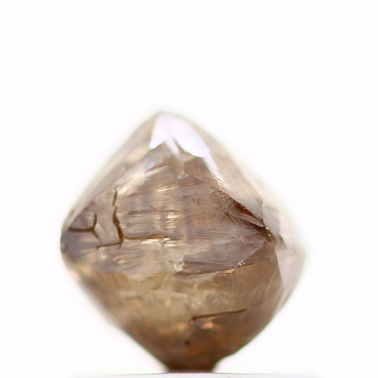 1.24 Carat Natural Champagne Brown Octahedron Rough Diamond 6.20 MM - Blackdiamond