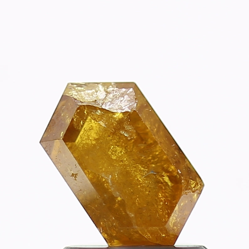 1 Carat Elongated Hexagon Salt and Pepper Diamond Yellow 7.5 MM