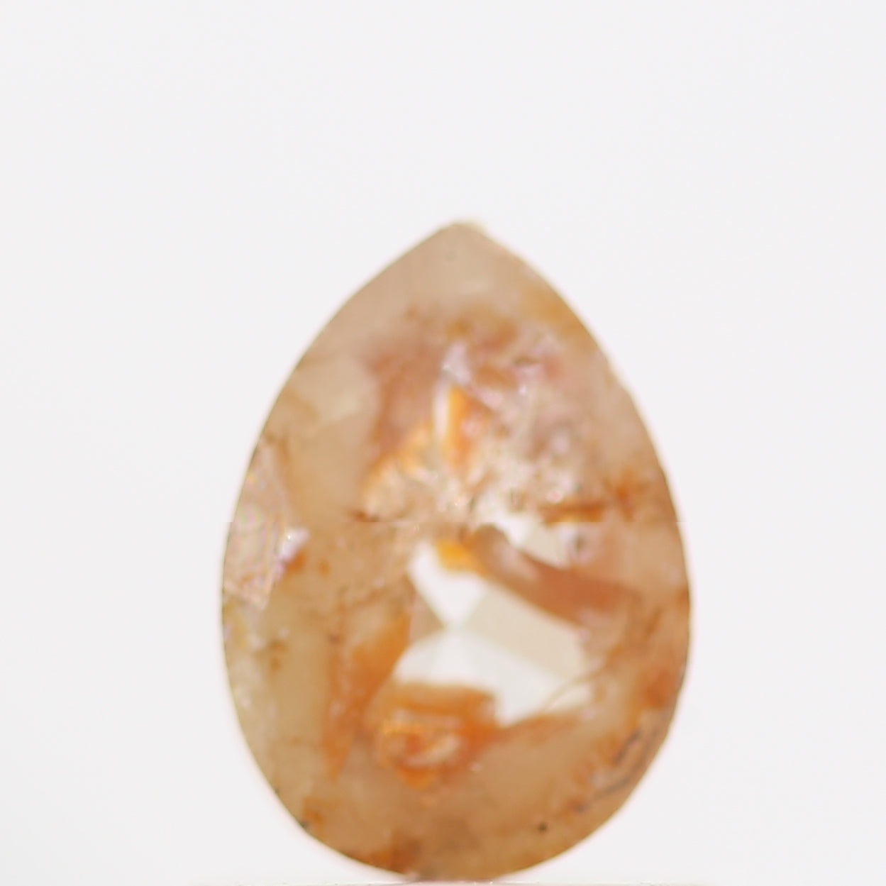 0.61 Carat Natural Peach Orange Rose Cut Pear Diamond SDM977