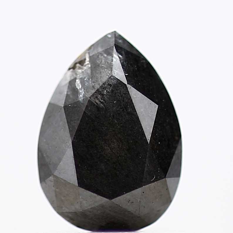 0.70 Carat Natural Black Diamond Pear Brilliant Diamond