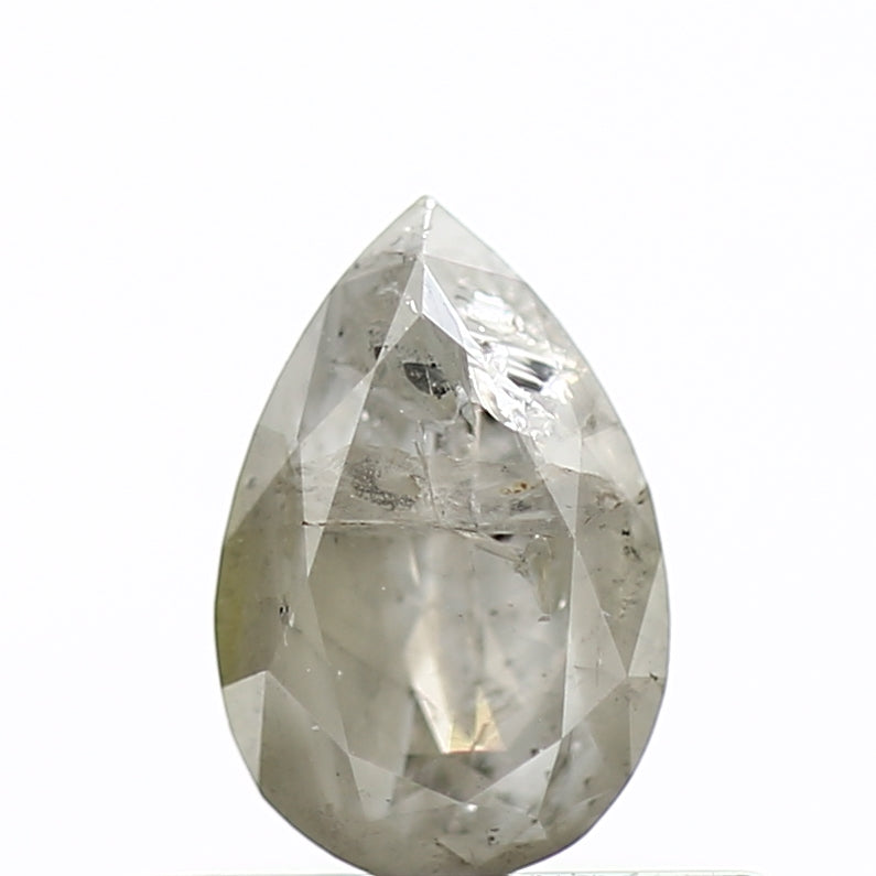 0.42 Carat Natural Rose Cut Gray Pear Salt Pepper Diamond SDM384