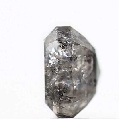 0.86 Carat 5.01 MM Natural Gray Emerald Cut Salt and Pepper Diamond - Blackdiamond