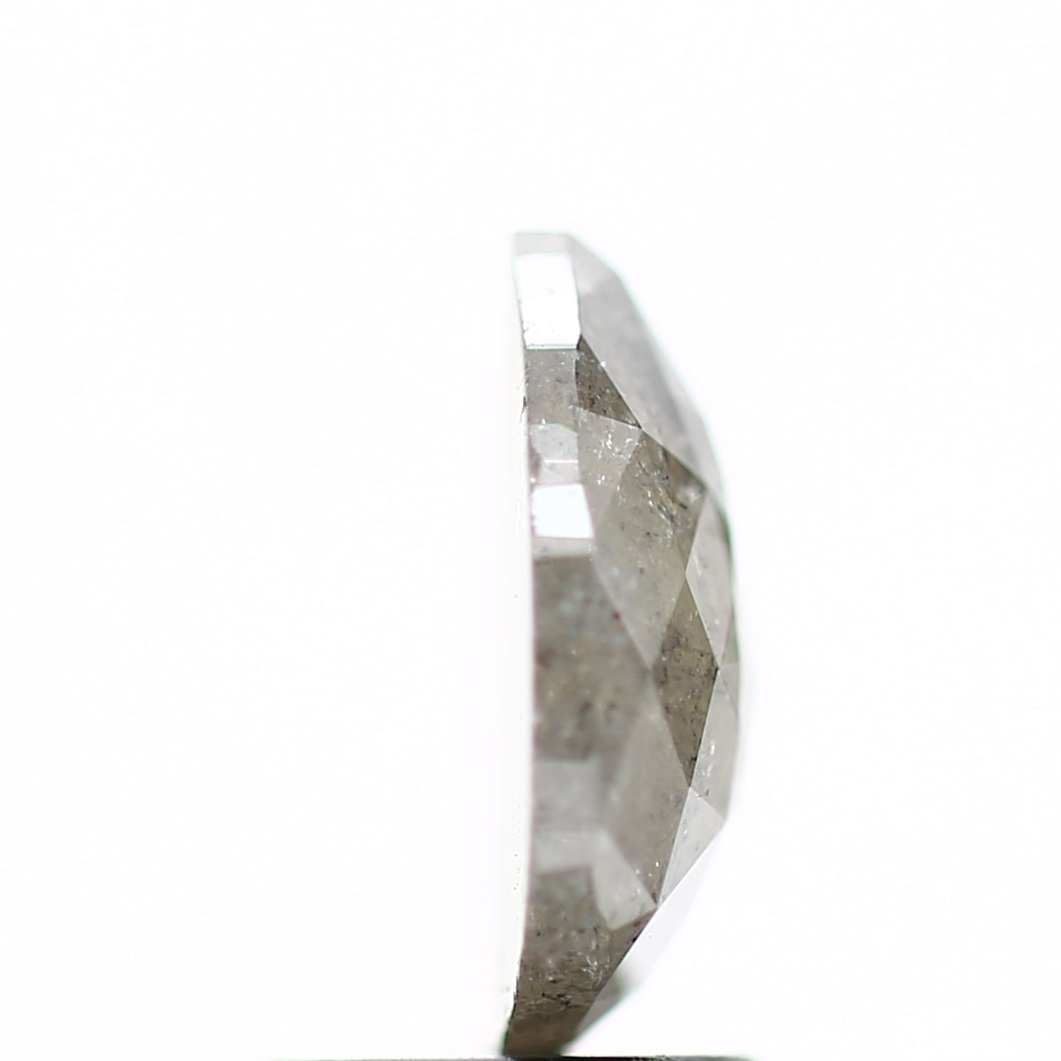 1.54 Carat Natural Pear Rose Cut Gray Salt and Pepper Diamond sd25