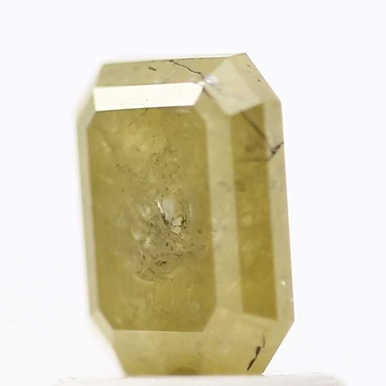 1.08 Carat 6.35 MM Rustic Yellow Emerald Cut Salt and Pepper Diamond - Blackdiamond