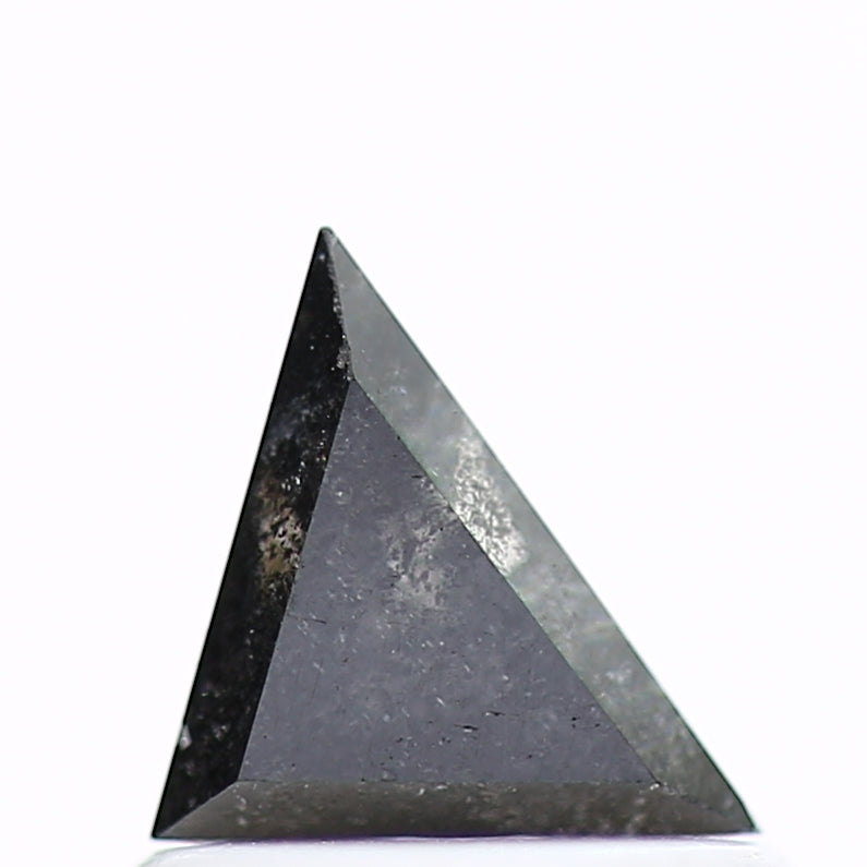 0.45 Carat 6.52 MM Natural Fancy Gray Triangle Salt and Pepper Diamond - Blackdiamond