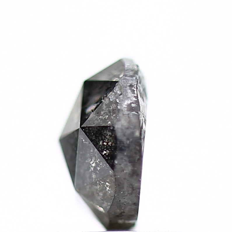 0.86 Carat 5.8 MM Natural Fancy Gray Rose Cut Salt and Pepper Diamond - Blackdiamond