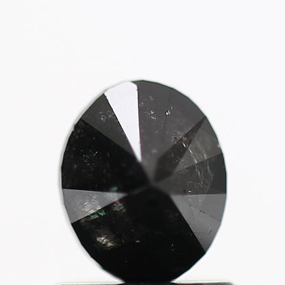 1 Carat Salt and Pepper Diamond Oval For Black Engagement Ring 6.4 MM