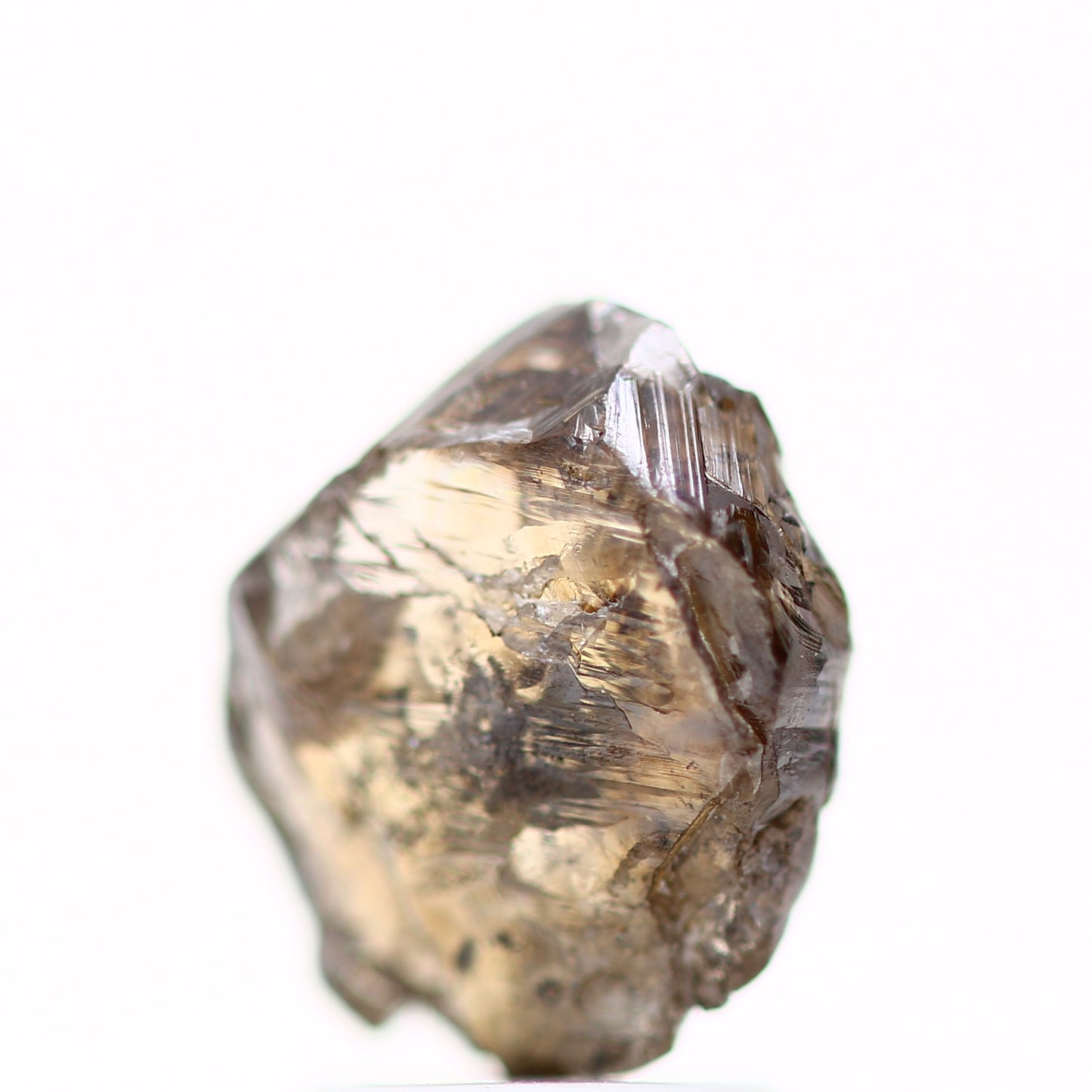 2.42 Carat Natural Champagne Brown Crystal Rough Diamond 9.50 MM - Blackdiamond