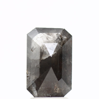 2.15 Carat 10.60 MM Fancy Gray Emerald Cut Salt and Pepper Diamond - Blackdiamond