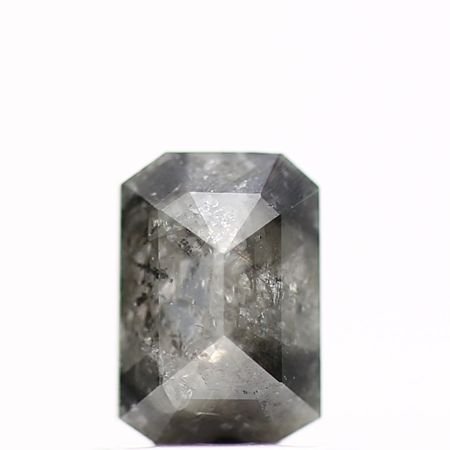 0.75 Carat 5.93 MM Natural Gray Emerald Salt and Pepper Diamond - Blackdiamond