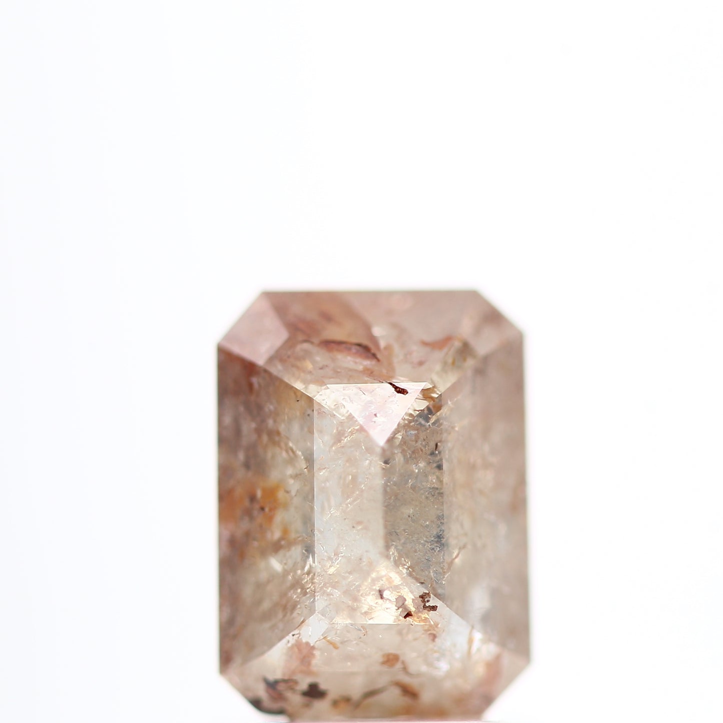 1.04 Carat 7.11 MM Peach Pink Emerald Salt and Pepper Diamond - Blackdiamond