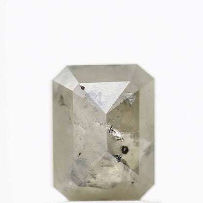 1.27 Carat 6.54 MM Natural Rustic Gray Emerald Shape Loose Diamond - Blackdiamond