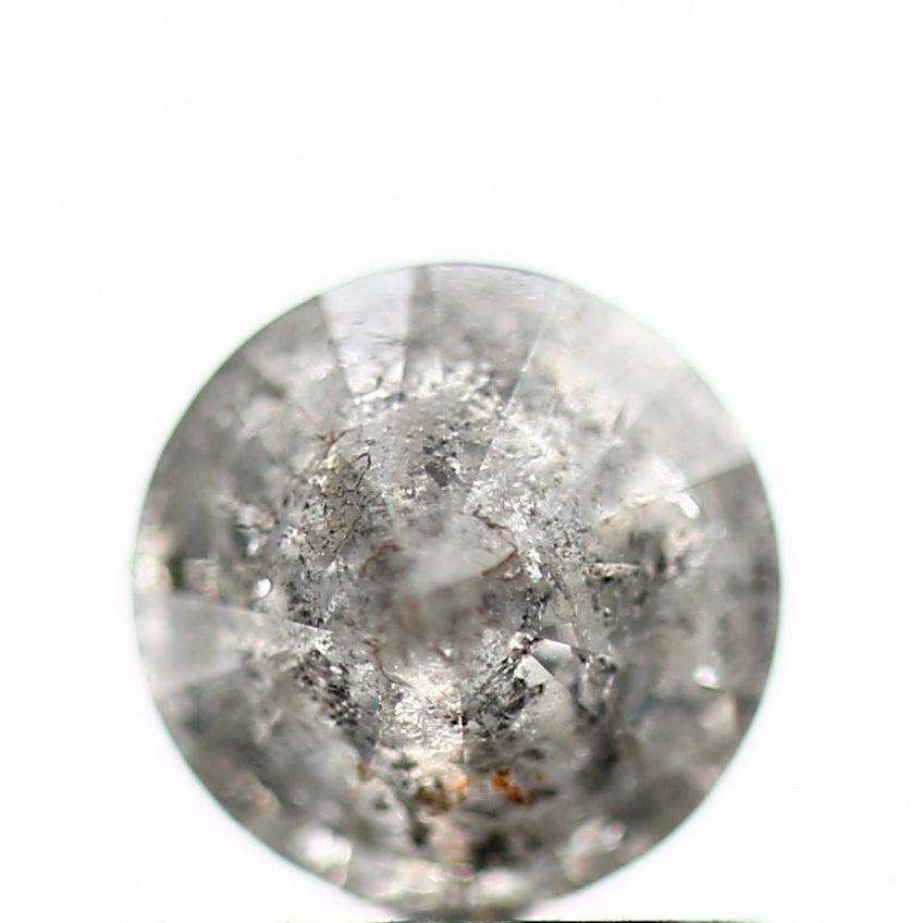 0.84 Carat Fancy Gray Round Salt and Pepper Diamond 5.84 MM - Blackdiamond