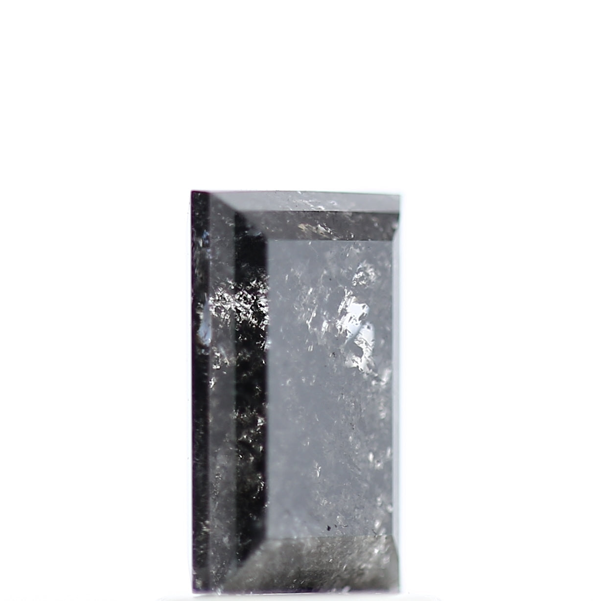 1.58 Carat Baguette Cut Black Salt & Pepper Natural Diamond 7.86 MM