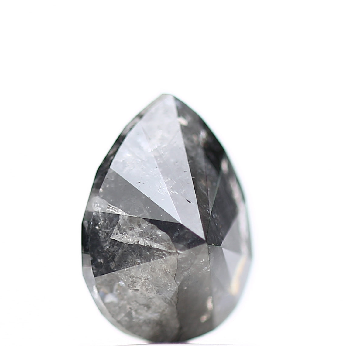 1.41 Carat Fancy Gray Pear Brilliant Cut Salt and Pepper Diamond