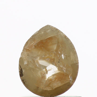 0.55 Carat Natural Rose Cut Yellow Pear Rustic Diamond SDM364