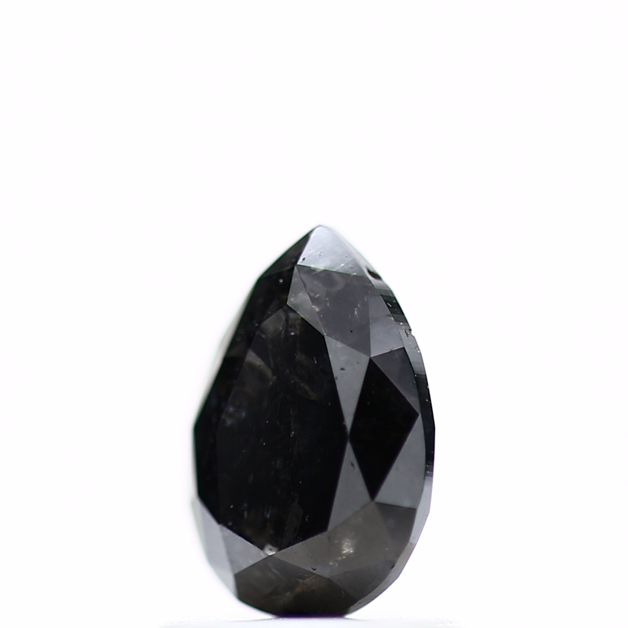 1.10 Carat Fancy Black Brilliant Cut Pear Salt and Pepper Diamond