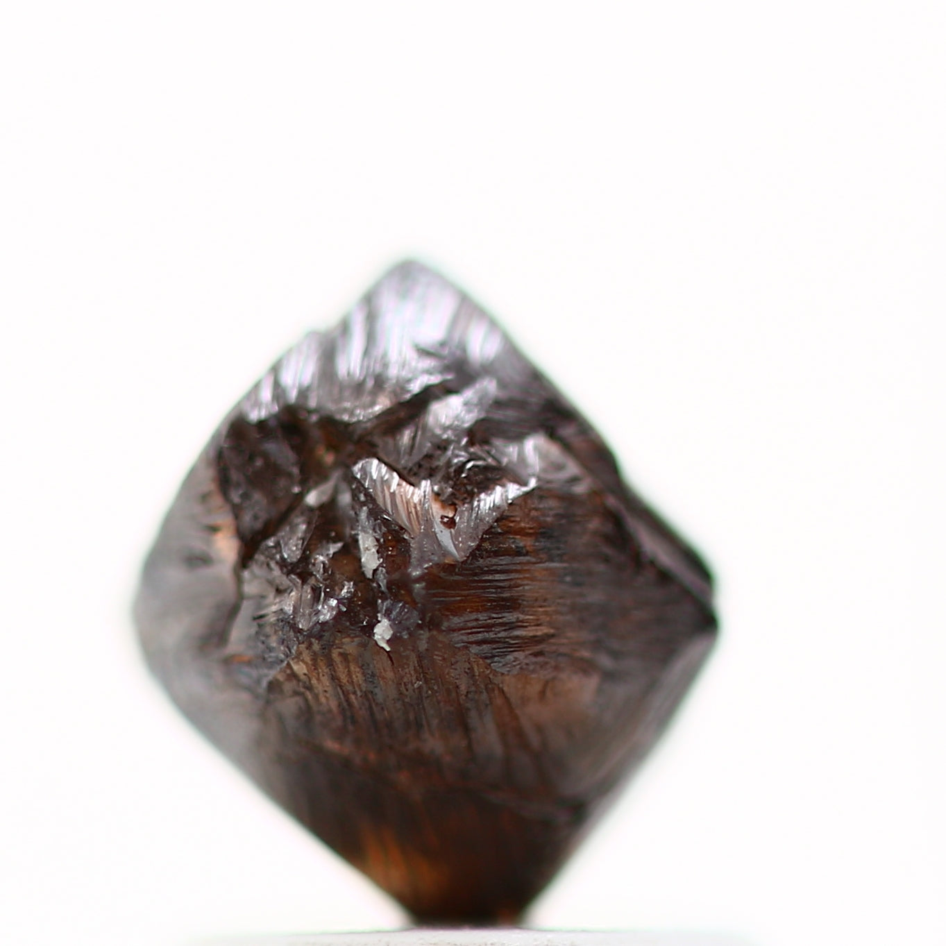 1.64 Carat Fancy Brown Crystal Octahedron Rough Uncut Diamonds 6.60 MM - Blackdiamond