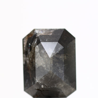 4.93 Carat 10.56 MM Natural Black Emerald Cut Salt and Pepper Diamond - Blackdiamond