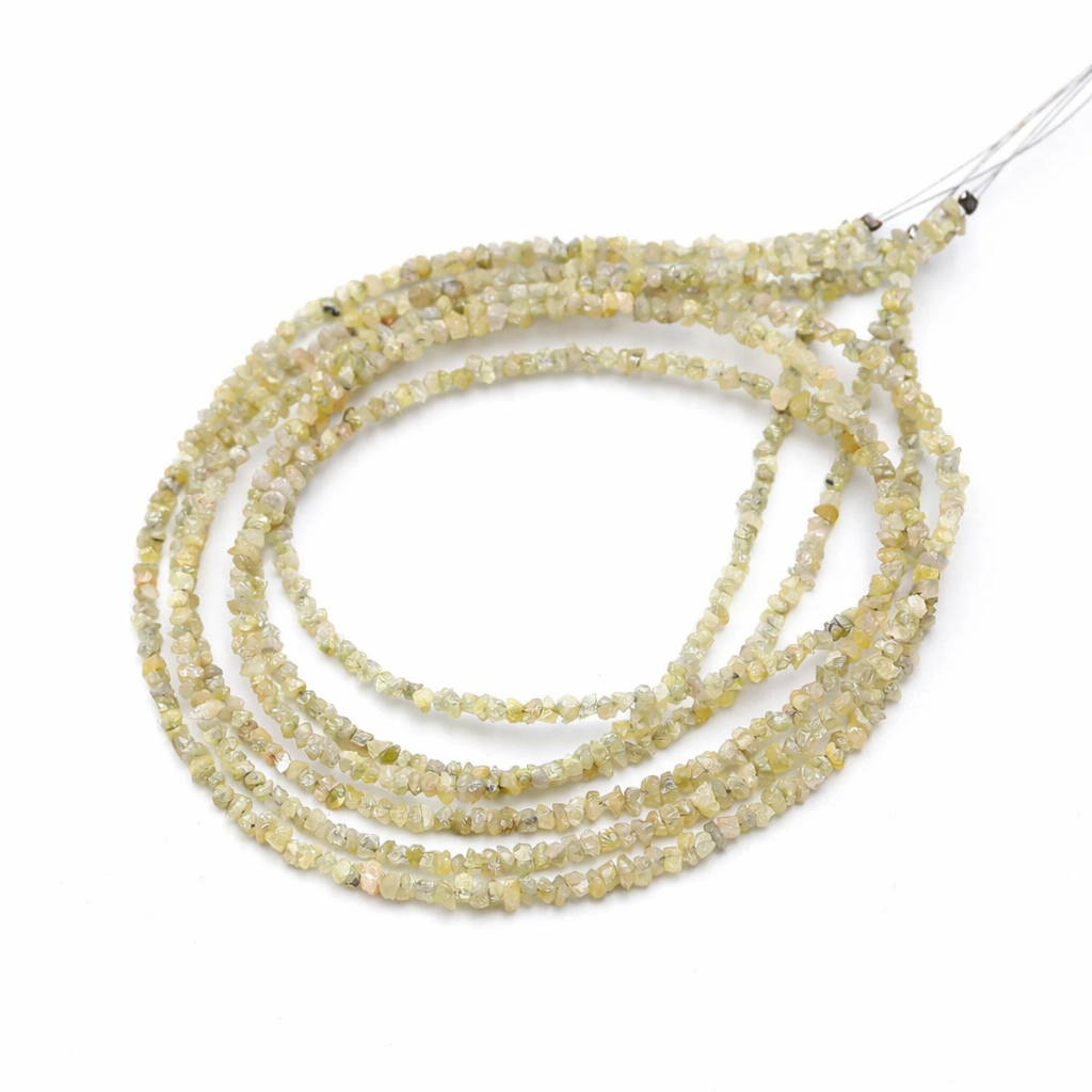 15 inch AAA Natural Uncut Yellow Rough Diamond Beads Nuggets