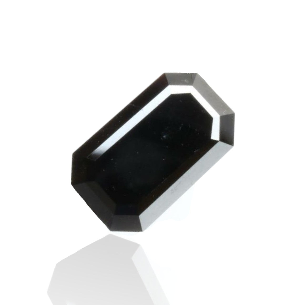 1.06 Ct, 5.9 X 4.8 X 3.4 MM, Natural outlet Loose Diamond Black Color Emerald Shape Faceted Diamond, Polished Black Diamond Ring, Dwarkesh, DG2001