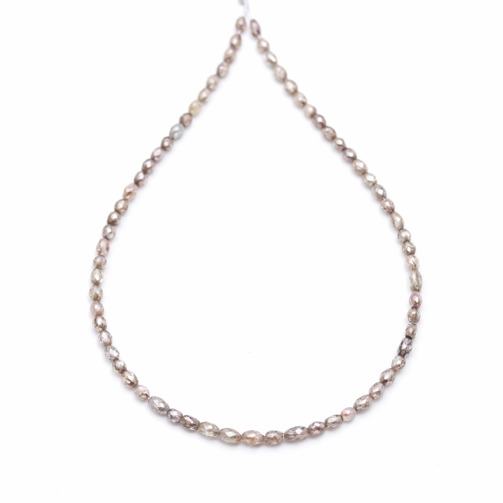 AAA+ Quality Faceted Champagne Natural Diamond Beads 2.5-3.4mm