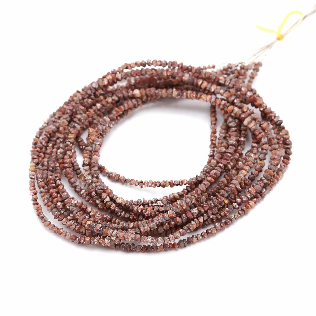 AAA+ 14 Inch Strand Uncut Champagne Rough Diamond Beads 2-3mm