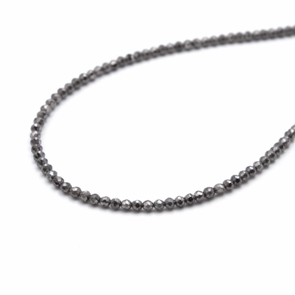 AAA+ Quality 15 Inch Strand Faceted Natural Grey Diamond Beads