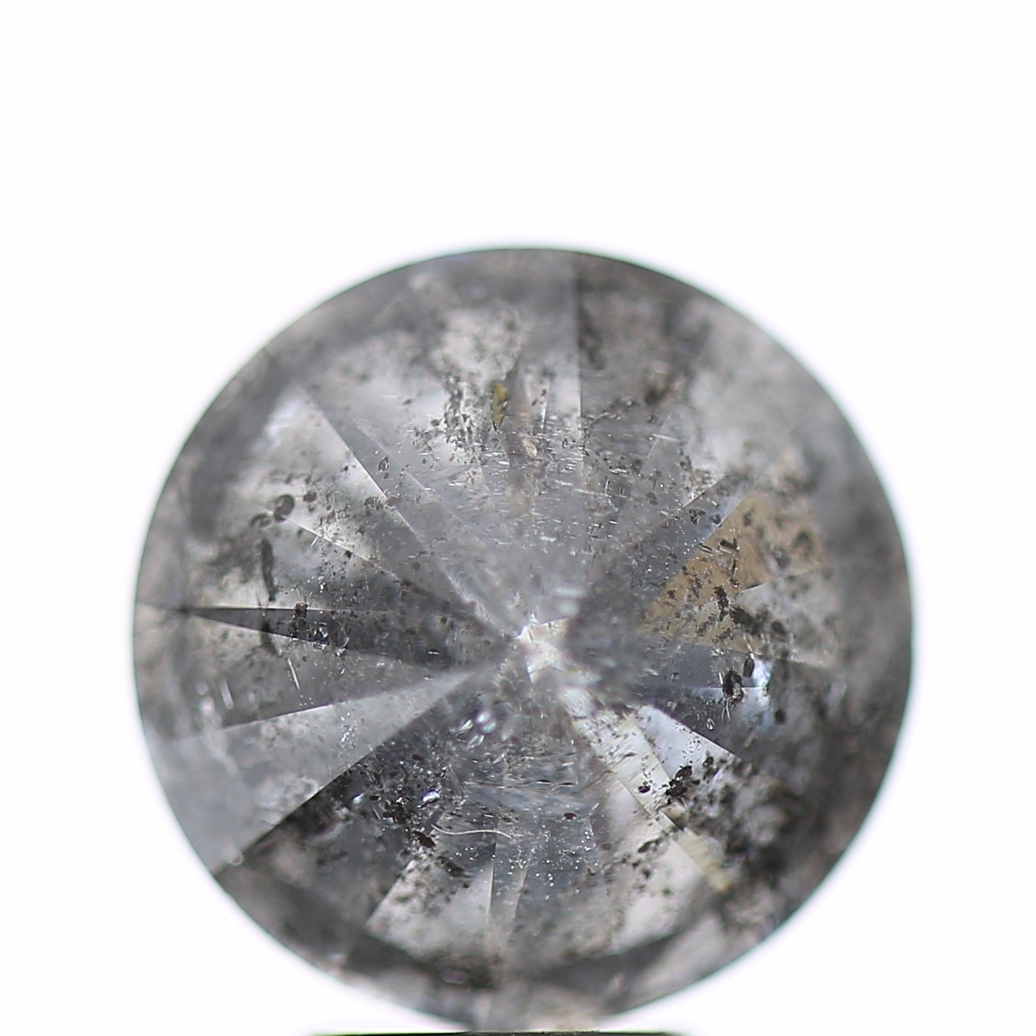 5 Ct Round Salt and Pepper Diamond 11.11 MM