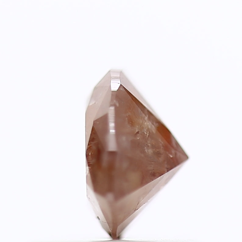 0.64ct Heart Orange Diamond Brilliant Cut Salt And Pepper Diamond 5.67 MM