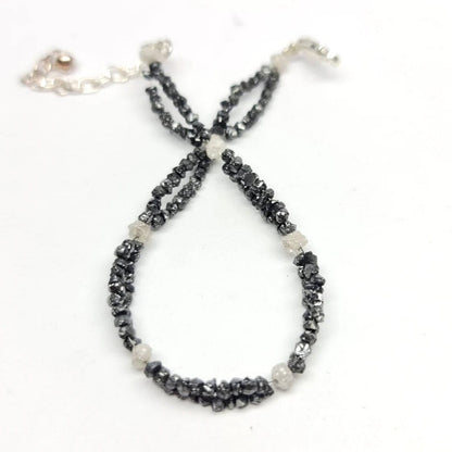 rough diamond beads brecelet black