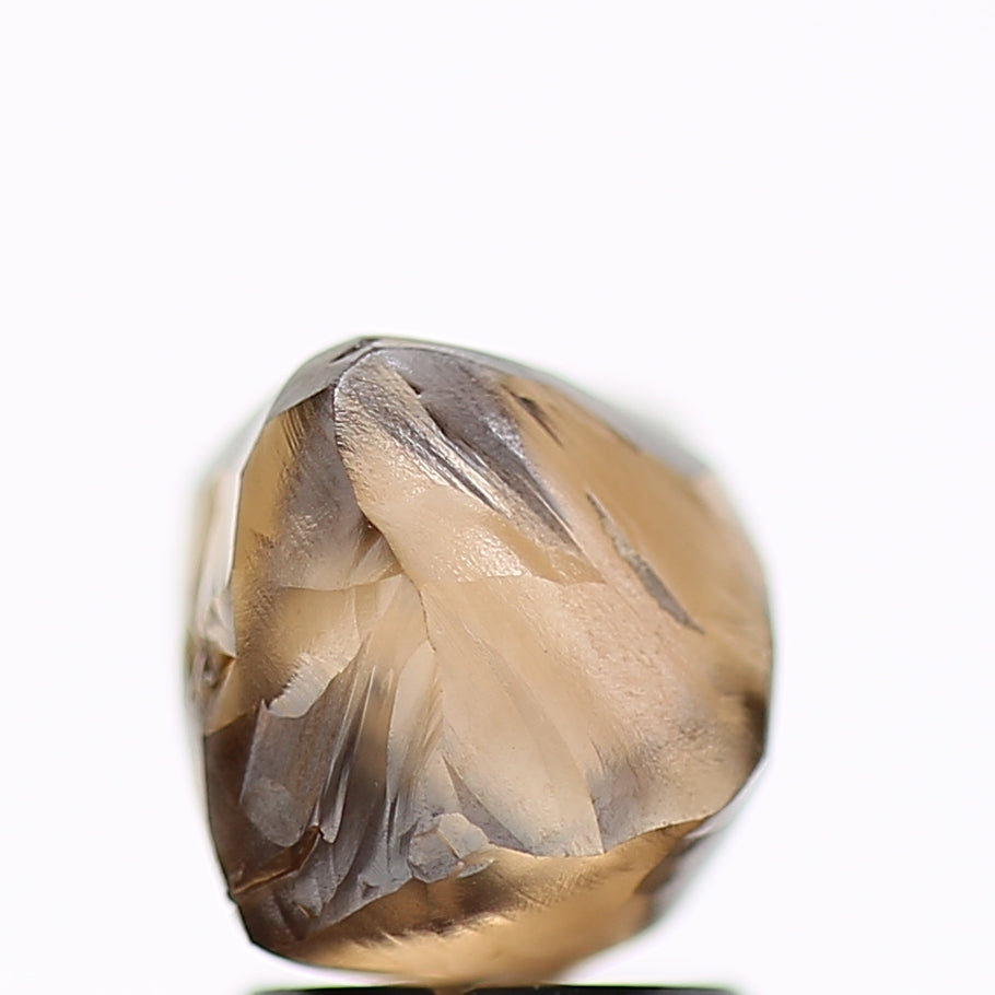 3.73 Carat Natural Octahedron Fancy Champagne Brown Rough Diamond 9.11 MM