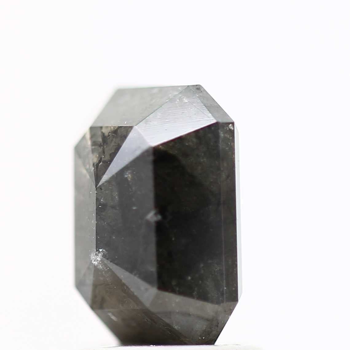 2.28 Carat 8.01 MM Natural Loose Gray Emerald Salt and Pepper Diamond - Blackdiamond