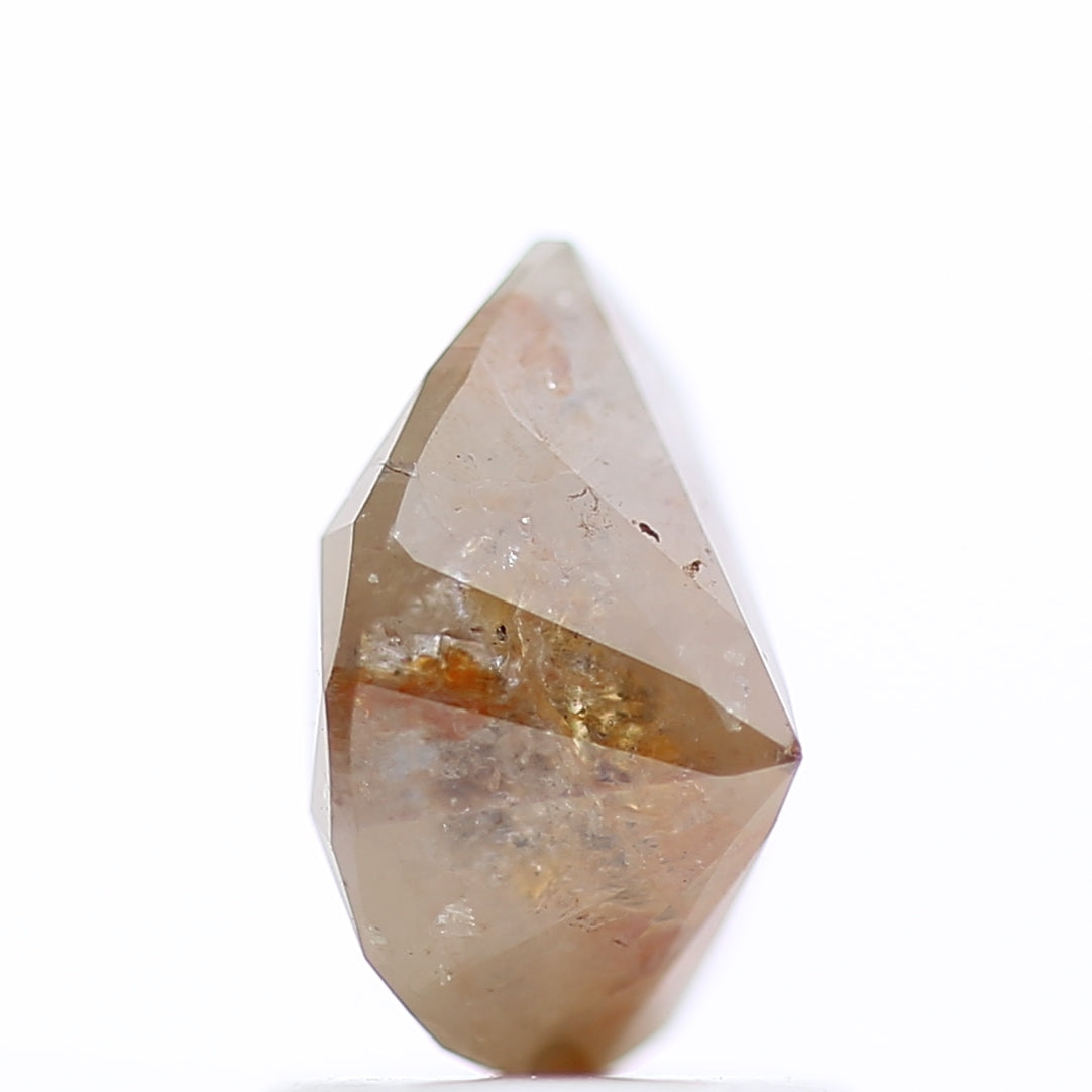 1.40 Carat Orange Brown Pear Cut Salt And Pepper Diamond 7.98 MM