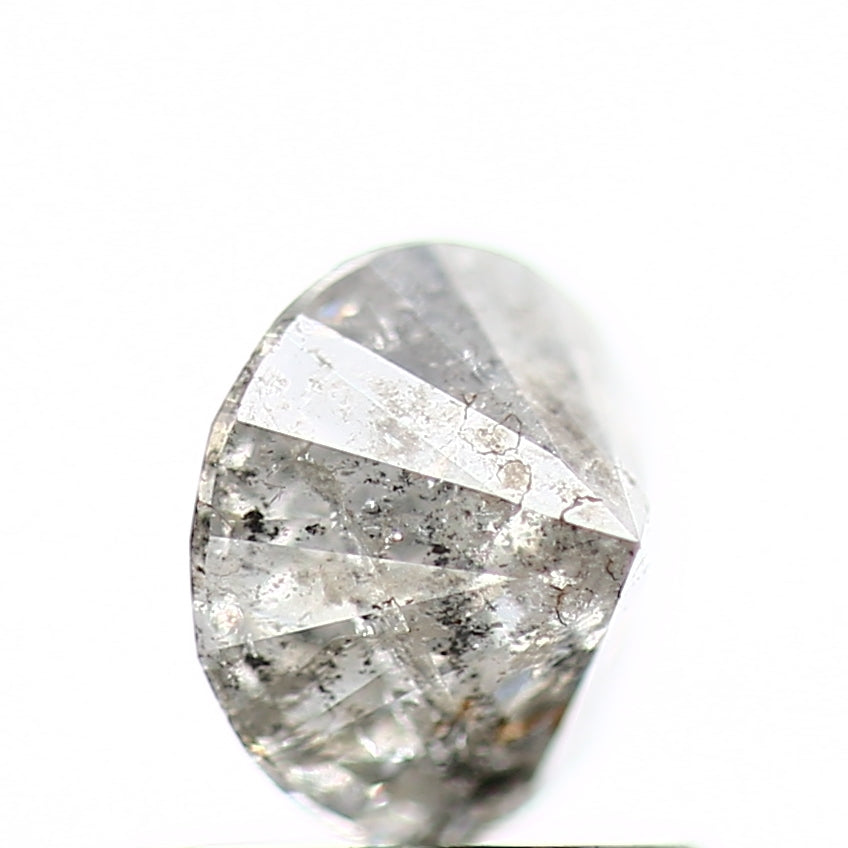 0.84 Carat Fancy Gray Round Salt and Pepper Diamond 5.84 MM - Blackdiamond