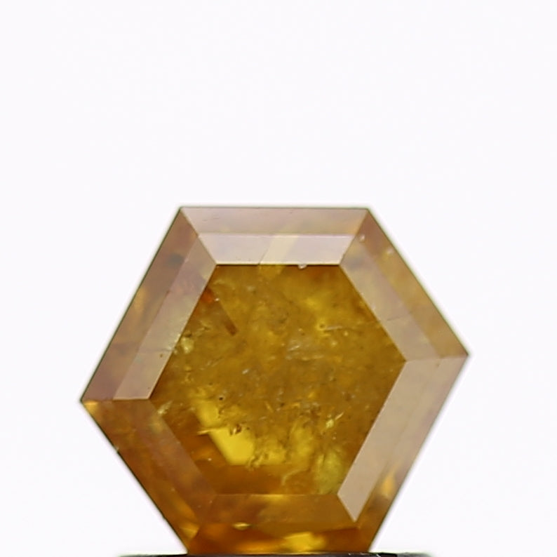 1.38 Carat Fancy Yellow Hexagon Salt and Pepper Diamond 6.8 MM
