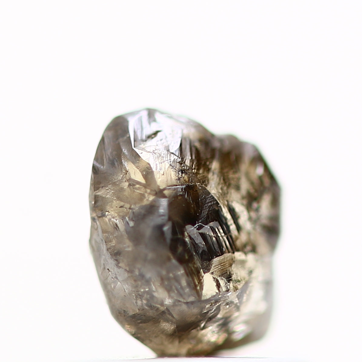 0.88 Natural Fancy Champagne Brown Crystal Uncut Rough Diamond 5.80 MM - Blackdiamond