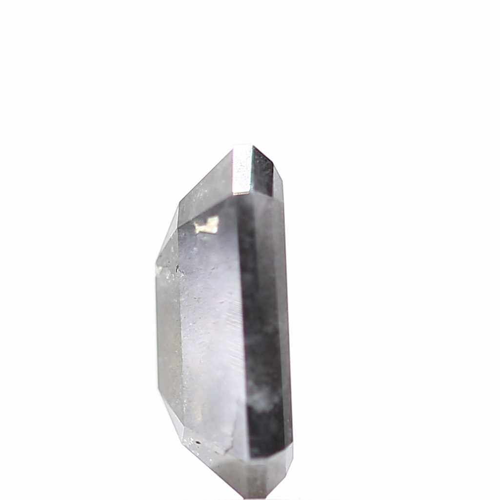 2.78 Carat 10.50 MM Fancy Gray Emerald Cut Salt and Pepper Diamond - Blackdiamond