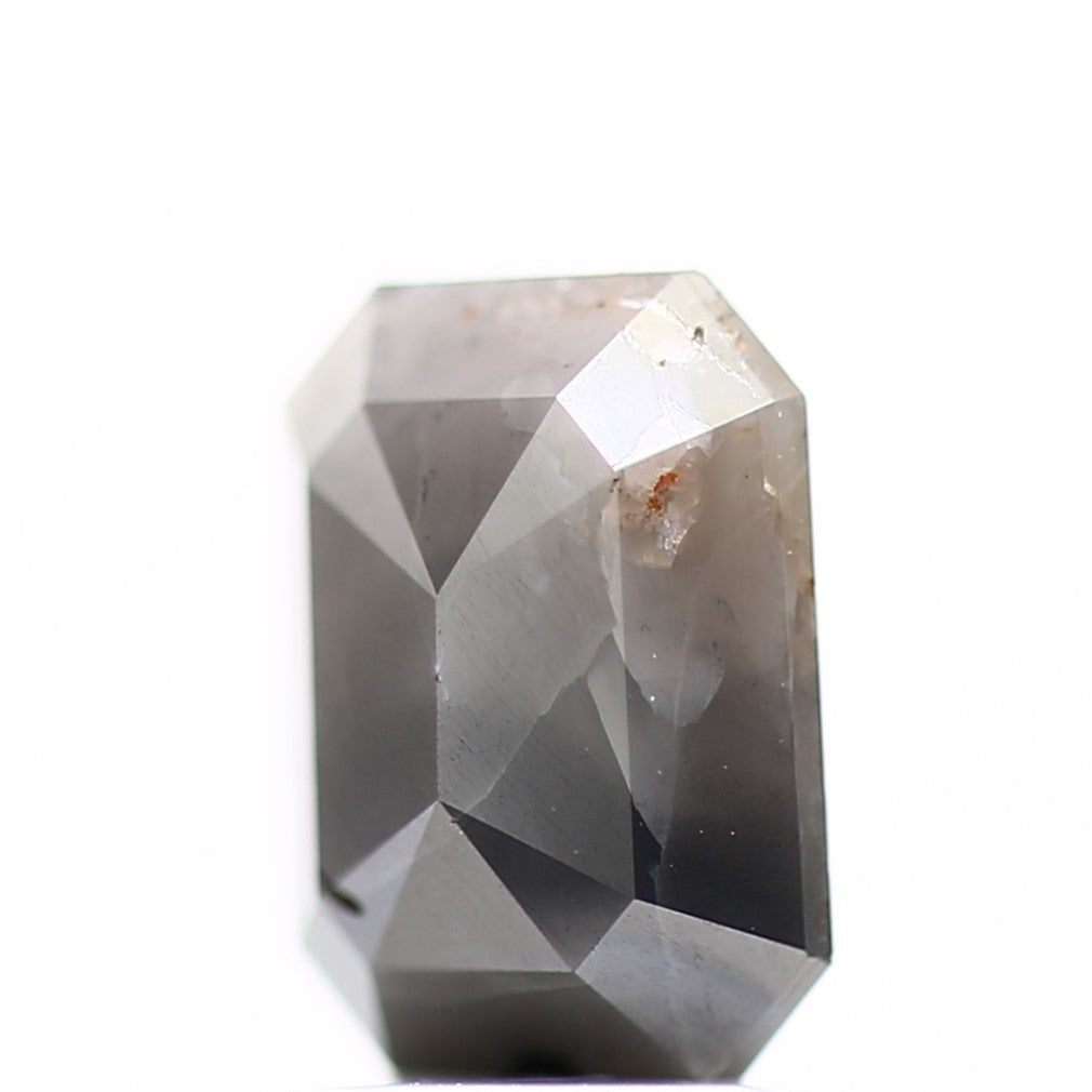 1.04 Carat 7.2 MM Rustic Fancy Gray Emerald Natural Loose Diamond - Blackdiamond