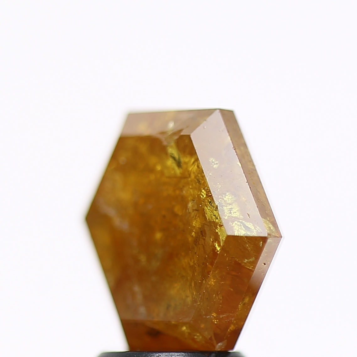 3.88 Carat Natural Yellow Hexagon Salt and Pepper Diamond 9.35 MM