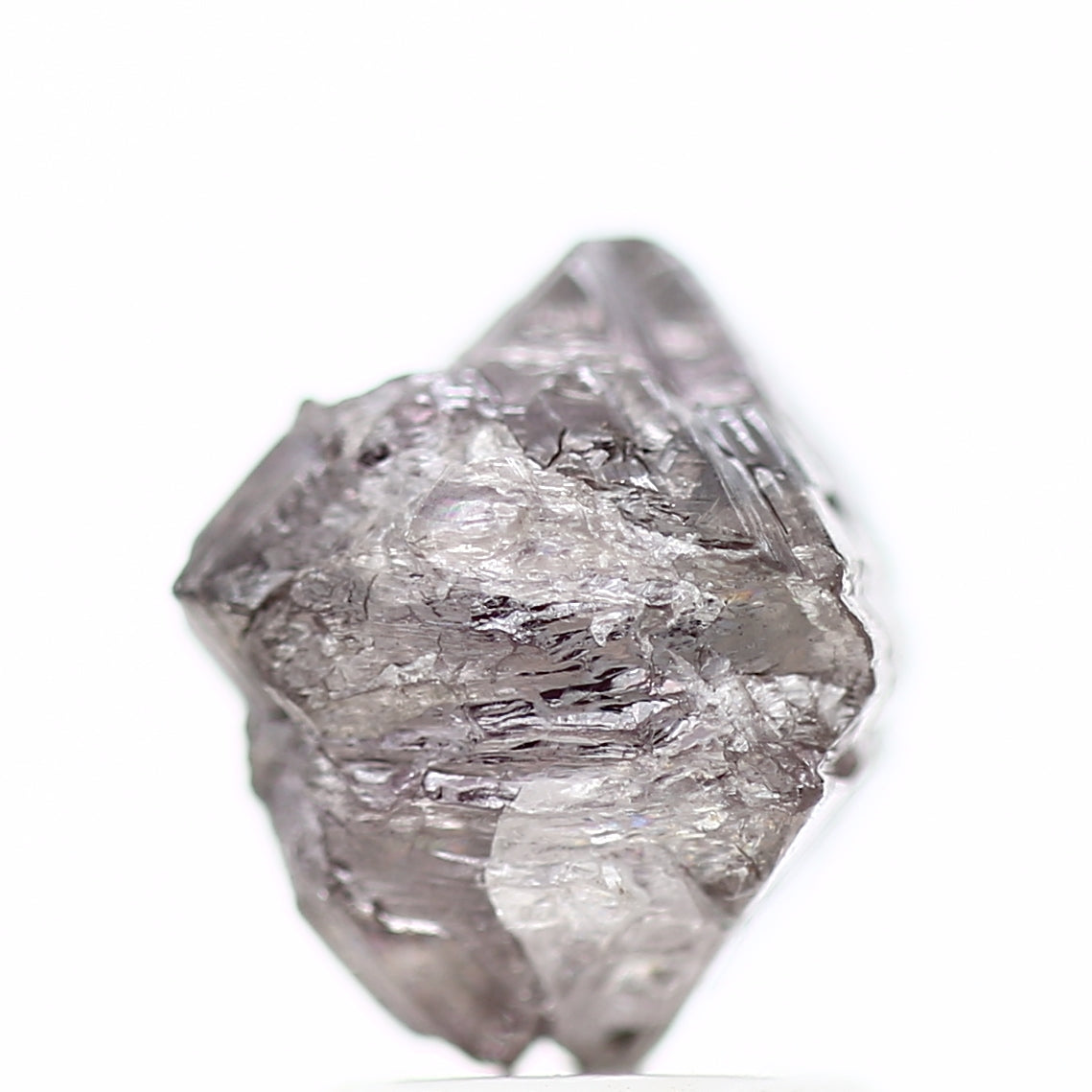 2.51 Carat Fancy Purple Pink Octahedron Rough Natural Diamond 8.60 MM - Blackdiamond