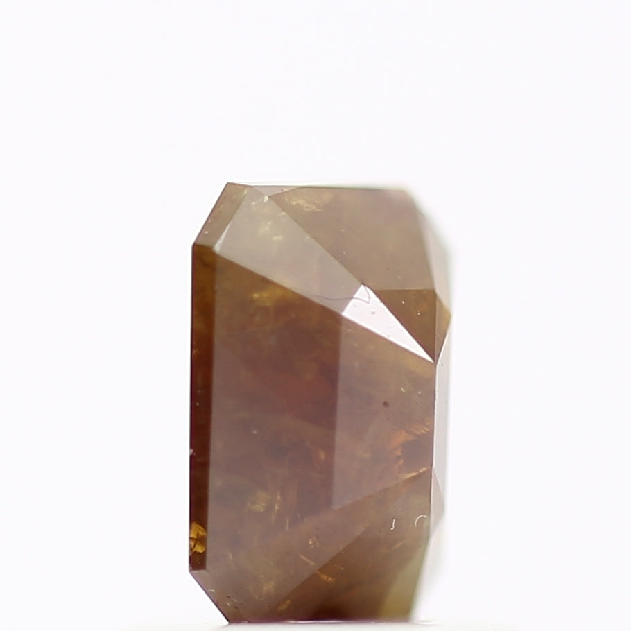 0.83 Carat Natural Emerald Cut Red Brown Salt And Pepper Diamond 6 MM