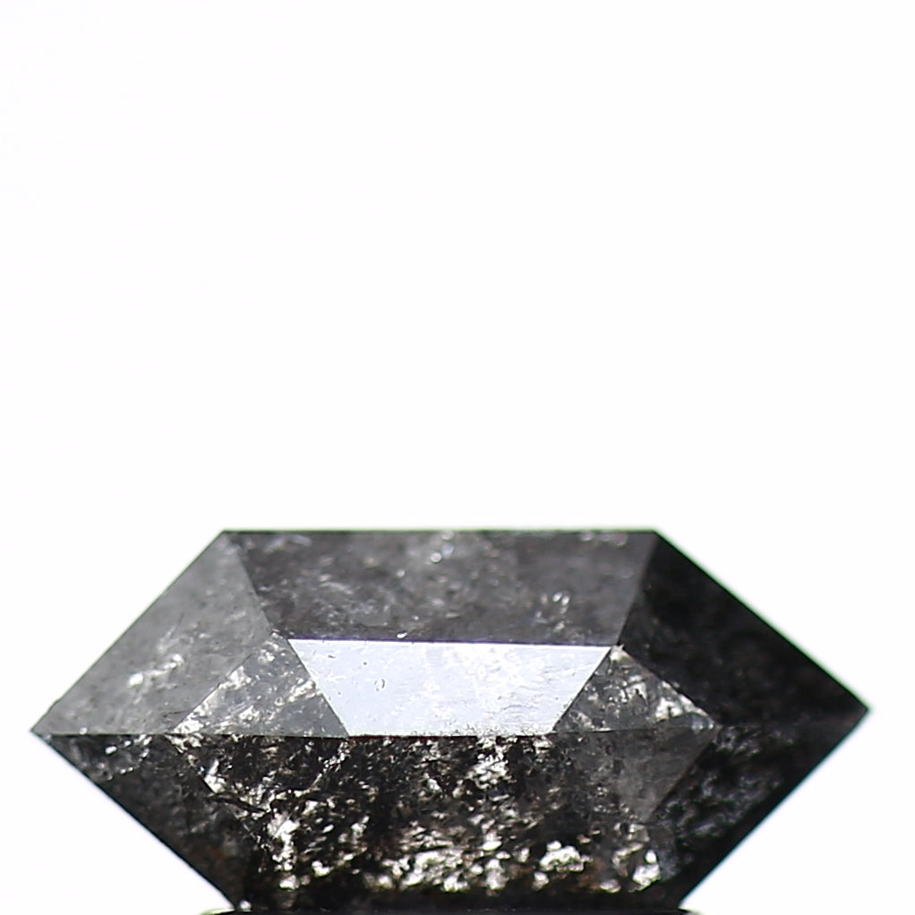 0.74 Carat Gray Black Hexagon Salt & Pepper Diamond 9.25 MM