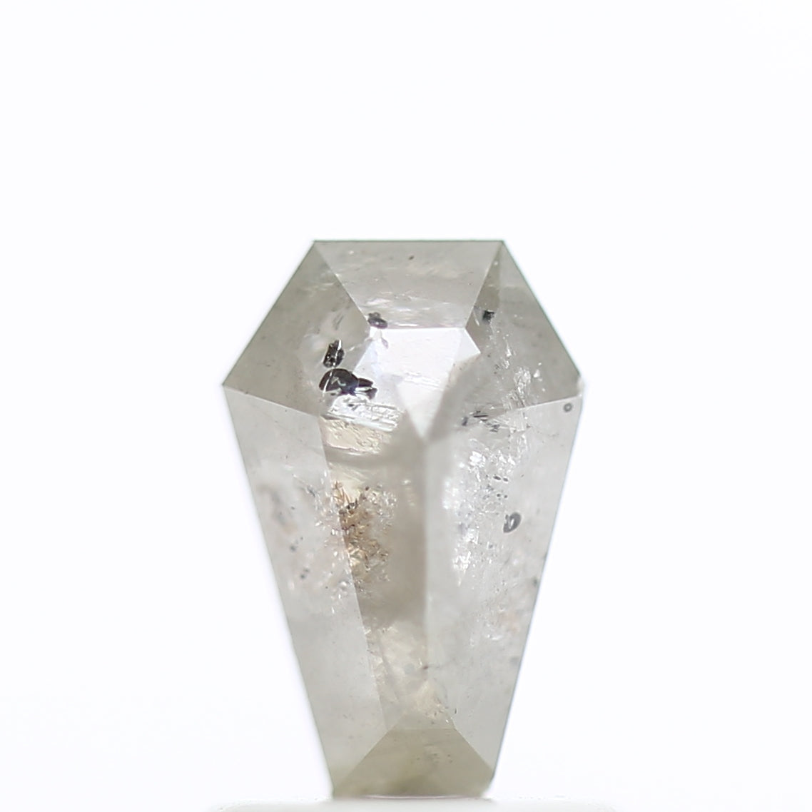 0.88 Carat Coffin Cut Fancy Gray Salt & Pepper Diamond 7.46 MM