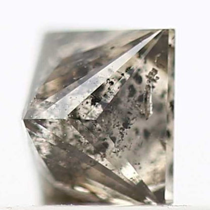 0.49 Carat 4.12 MM Natural Loose Princess Cut Salt and Pepper Diamond - Blackdiamond